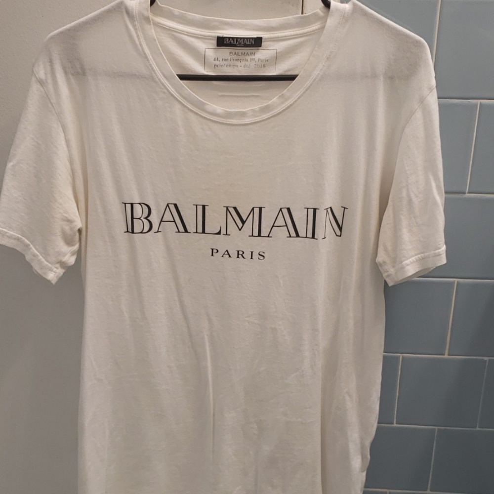 White Balmain Shirt.